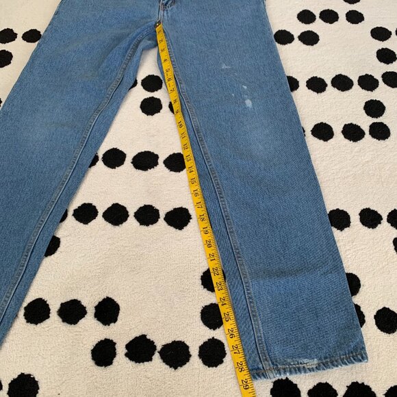 Vintage 90s LA Blues Mom Jeans 16 High Rise Faded Distressed Denim Tapered Leg - Picture 13 of 13